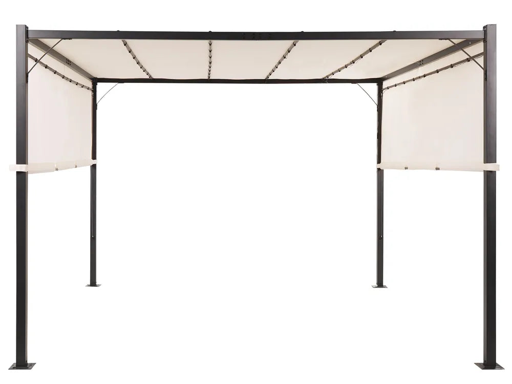 Pergola mit LED-Beleuchtung Stahl beige 310 x 310 cm PARGA