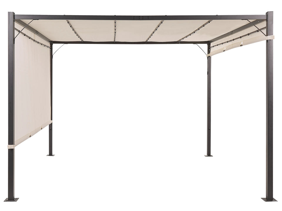 Pergola mit LED-Beleuchtung Stahl beige 310 x 310 cm PARGA