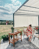 Pergola mit LED-Beleuchtung Stahl beige 310 x 310 cm PARGA