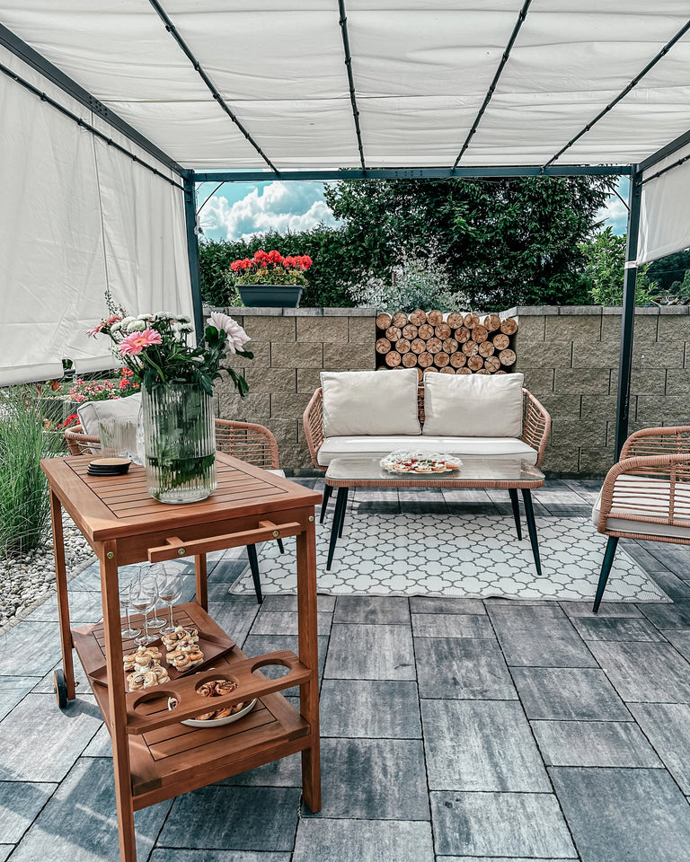 Pavillon LED PARGA Metall 310 cm 310 cm Beige