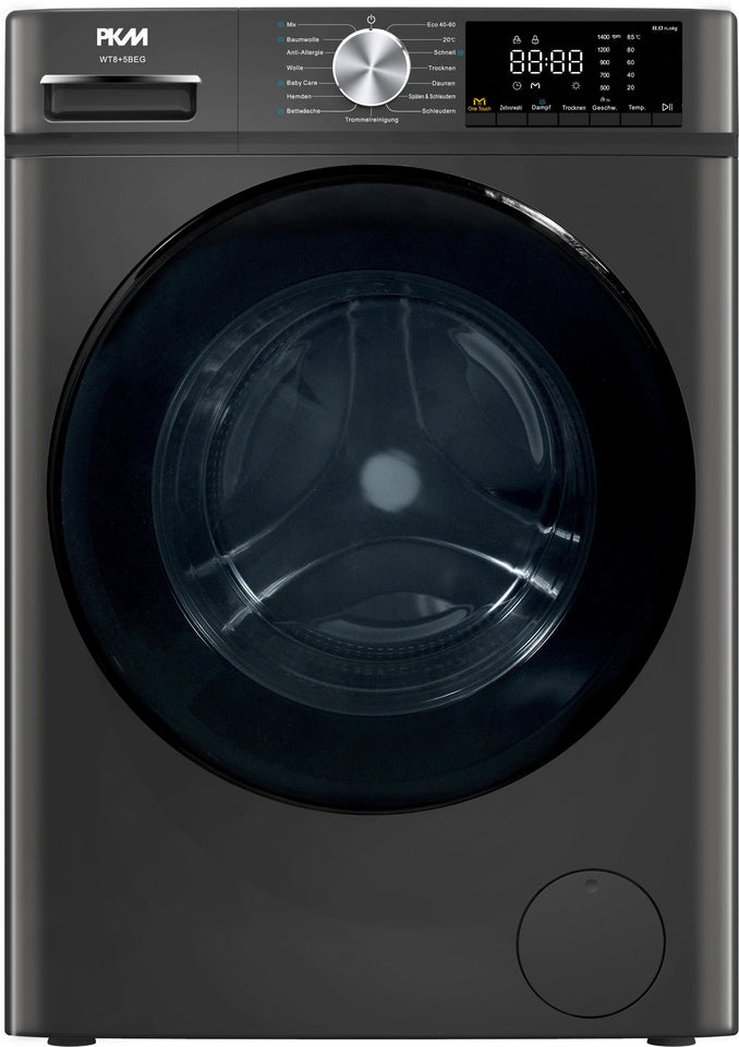 WASCHTROCKNER WT8+5BEG - Dunkelgrau, Basics, Glas/Kunststoff (60/85/52cm) - PKM