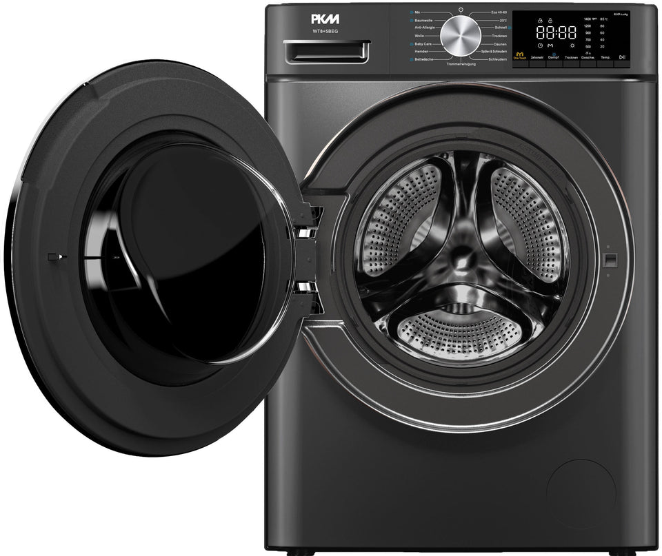 WASCHTROCKNER WT8+5BEG - Dunkelgrau, Basics, Glas/Kunststoff (60/85/52cm) - PKM