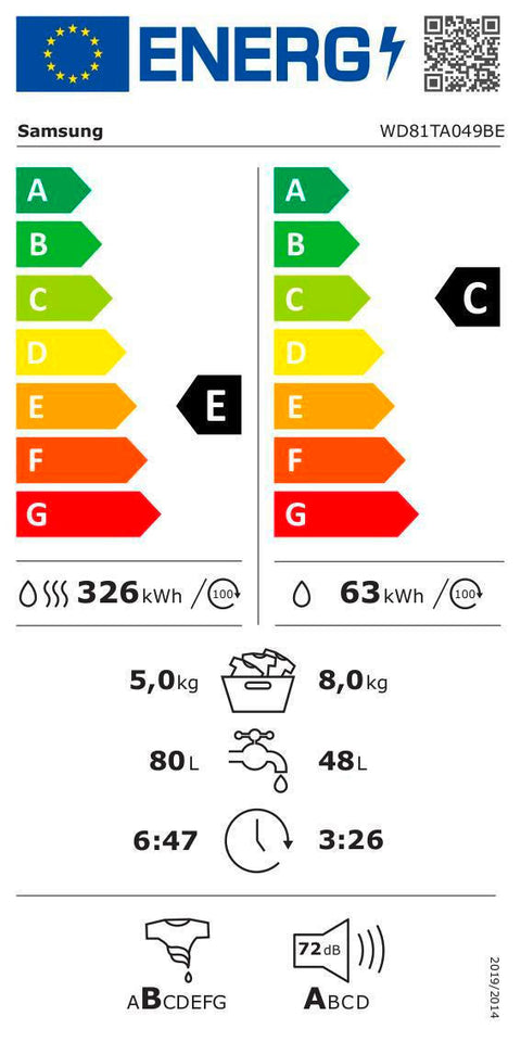 WASCHTROCKNER WD81TA049BE/EG