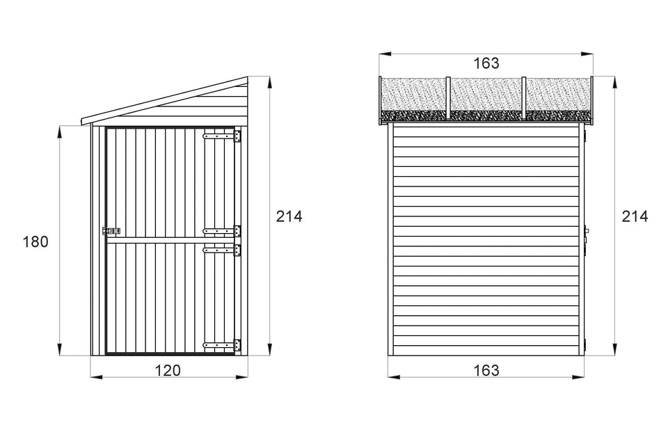 Anbauschrank - Abmessungen: 120 x 150 x 214 cm (L x B x H)