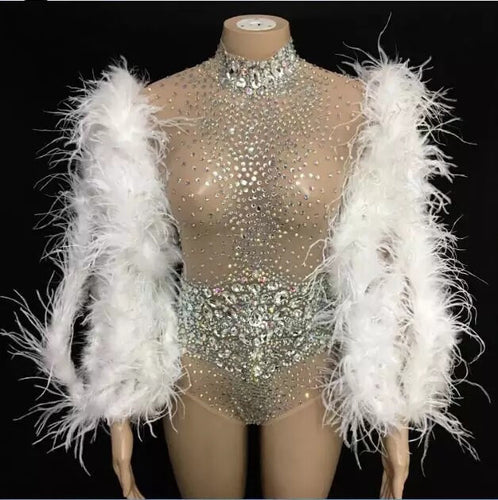 Mariah Feathered Bodysuit